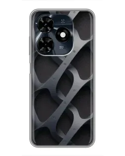 Чехол для TECNO Spark 20c с картинкой «Объемное серое плетение»