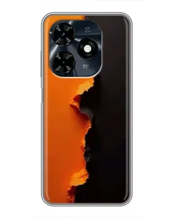 Чехол для TECNO Spark 20c с картинкой «Оранжевый разлом»