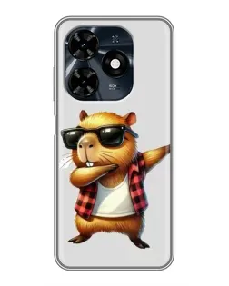 Чехол для TECNO Spark 20c с картинкой «Капибара рэпер даб» Чехол для TECNO Spark 20c с картинкой «Капибара рэпер даб»
