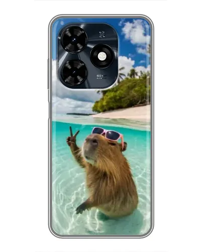 Чехол для TECNO Spark 20c с картинкой «Капибара на море» Чехол для TECNO Spark 20c с картинкой «Капибара на море»