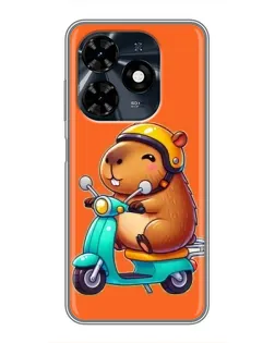Чехол для TECNO Spark 20c с картинкой «Капибара на скутере» Чехол для TECNO Spark 20c с картинкой «Капибара на скутере»
