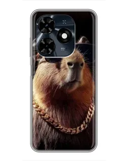 Чехол для TECNO Spark 20c с картинкой «Капибара золотая цепь» Чехол для TECNO Spark 20c с картинкой «Капибара золотая цепь»