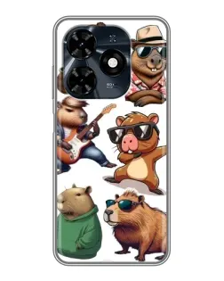 Чехол для TECNO Spark 20c с картинкой «Крутые капибары музыканты» Чехол для TECNO Spark 20c с картинкой «Крутые капибары музыканты»