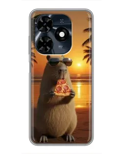 Чехол для TECNO Spark 20c с картинкой «Капибара с пиццей» Чехол для TECNO Spark 20c с картинкой «Капибара с пиццей»