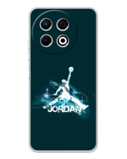 Чехол для TECNO Spark 30 Pro с картинкой «Jordan Blue Fire»