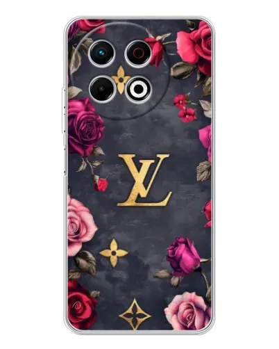 Чехол для TECNO Spark 30 Pro с картинкой «Цветочный Louis Vuitton»