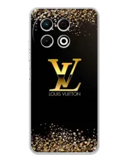 Чехол для TECNO Spark 30 Pro с картинкой «LV — золотые искры»