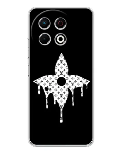 Чехол для TECNO Spark 30 Pro с картинкой «Цветочная монограмма»