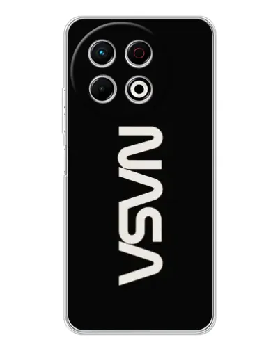 Чехол для TECNO Spark 30 Pro с картинкой «NASA — вертикальный логотип»
