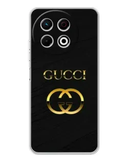 Чехол для TECNO Spark 30 Pro с картинкой «Золотой логотип Gucci»