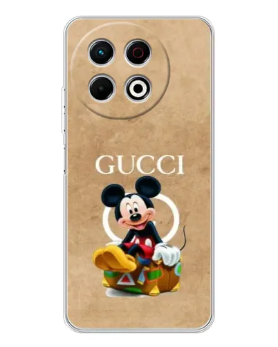 Чехол для TECNO Spark 30 Pro с картинкой «Микки Маус Gucci — крафт»