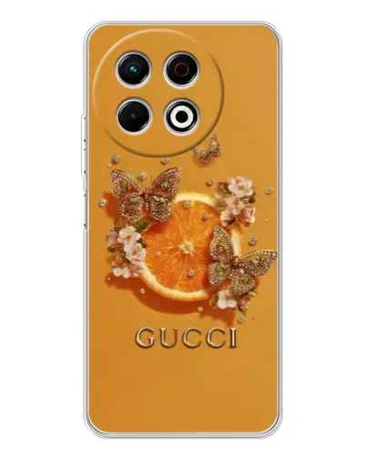 Чехол для TECNO Spark 30 Pro с картинкой «Gucci — золотые бабочки» Чехол для TECNO Spark 30 Pro с картинкой «Gucci — золотые бабочки»