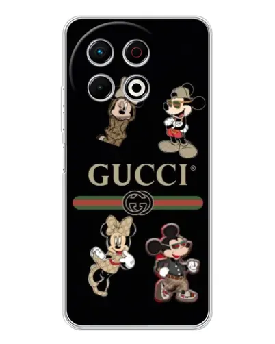 Чехол для TECNO Spark 30 Pro с картинкой «Gucci — герои Disney и монограмма» Чехол для TECNO Spark 30 Pro с картинкой «Gucci — герои Disney и монограмма»