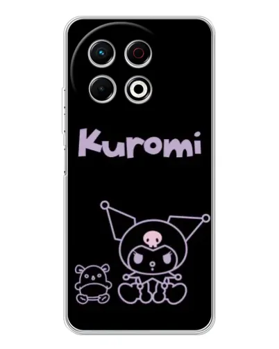 Чехол для TECNO Spark 30 Pro с картинкой «Kuromi — черный минимализм» Чехол для TECNO Spark 30 Pro с картинкой «Kuromi — черный минимализм»