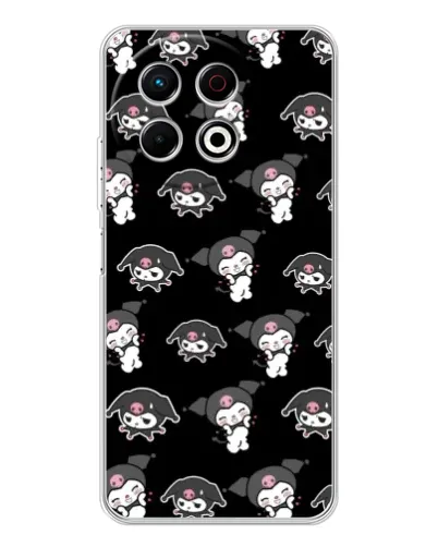 Чехол для TECNO Spark 30 Pro с картинкой «Черный паттерн Kuromi» Чехол для TECNO Spark 30 Pro с картинкой «Черный паттерн Kuromi»
