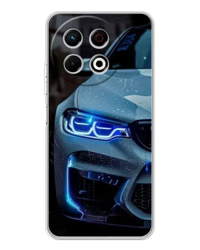 Чехол для TECNO Spark 30 Pro с картинкой «Взгляд BMW с синими фарами»