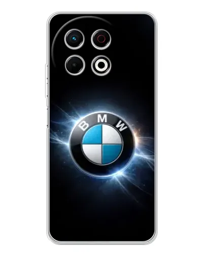Чехол для TECNO Spark 30 Pro с картинкой «BMW — неоновое сияние»