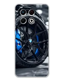 Чехол для TECNO Spark 30 Pro с картинкой «Колесо BMW вблизи»