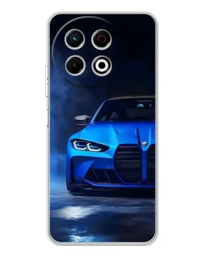 Чехол для TECNO Spark 30 Pro с картинкой «Голубая BMW M4»
