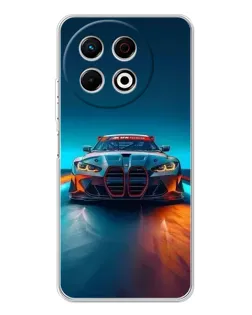 Чехол для TECNO Spark 30 Pro с картинкой «BMW — огни неона»