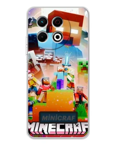 Чехол для TECNO Spark 30 Pro с картинкой «Minecraft герои игры»
