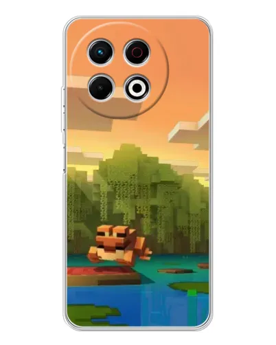 Чехол для TECNO Spark 30 Pro с картинкой «Майнкрафт закат солнца»
