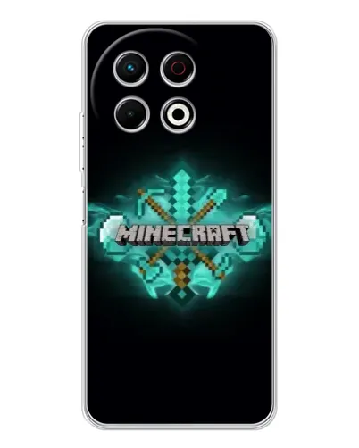 Чехол для TECNO Spark 30 Pro с картинкой «Minecraft Diamond лого»