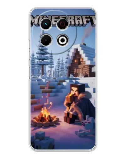 Чехол для TECNO Spark 30 Pro с картинкой «Зимний Minecraft»