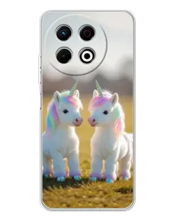 Чехол для TECNO Spark 30 Pro с картинкой «Пара единорогов»