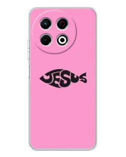 Чехол для TECNO Spark 30 Pro с картинкой «Розовый символ  Jesus»