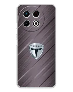 Чехол для TECNO Spark 30 Pro с картинкой «Металлическая текстура Tesla»