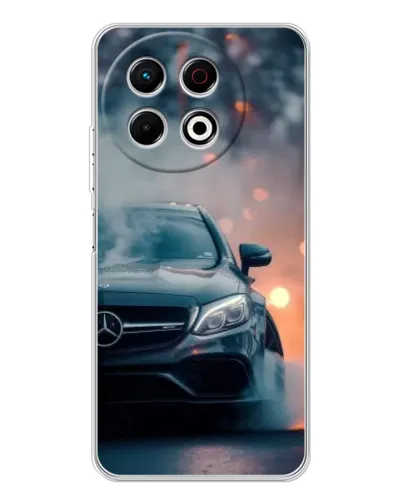 Чехол для TECNO Spark 30 Pro с картинкой «Mercedes — ночной город»