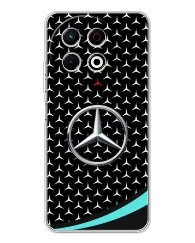Чехол для TECNO Spark 30 Pro с картинкой «Mercedes — бирюзовый акцент»