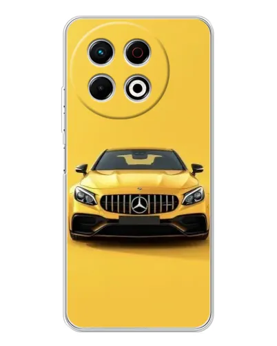 Чехол для TECNO Spark 30 Pro с картинкой «Желтый Mercedes GT»