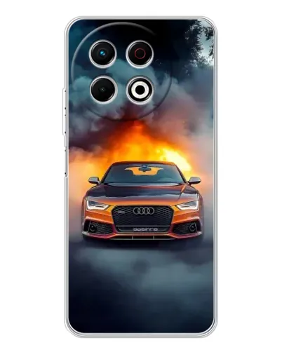 Чехол для TECNO Spark 30 Pro с картинкой «Audi в огненном дыму» Чехол для TECNO Spark 30 Pro с картинкой «Audi в огненном дыму»
