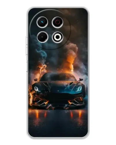 Чехол для TECNO Spark 30 Pro с картинкой «Lamborghini дымная эстетика»
