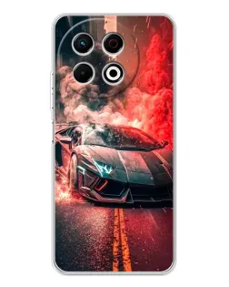 Чехол для TECNO Spark 30 Pro с картинкой «Lamborghini красный дым»