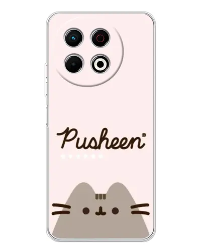 Чехол для TECNO Spark 30 Pro с картинкой «Pusheen логотип» Чехол для TECNO Spark 30 Pro с картинкой «Pusheen логотип»