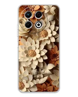 Чехол для TECNO Spark 30 Pro с картинкой «Бежевый флористический декор» Чехол для TECNO Spark 30 Pro с картинкой «Бежевый флористический декор»