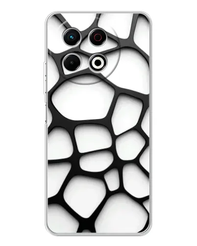 Чехол для TECNO Spark 30 Pro с картинкой «Белая объемная сетка»