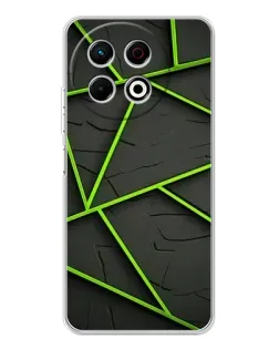 Чехол для TECNO Spark 30 Pro с картинкой «Зеленые геометрические линии»