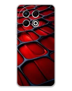 Чехол для TECNO Spark 30 Pro с картинкой «Красная глянцевая сетка»