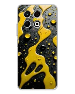 Чехол для TECNO Spark 30 Pro с картинкой «Жидкое желтое золото»