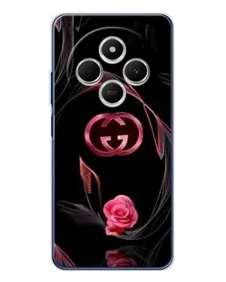 Чохол для TECNO Spark 30 з картинкою «Gucci — неонова троянда»