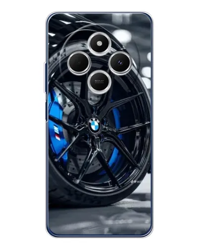Чехол для TECNO Spark 30 с картинкой «Колесо BMW вблизи»