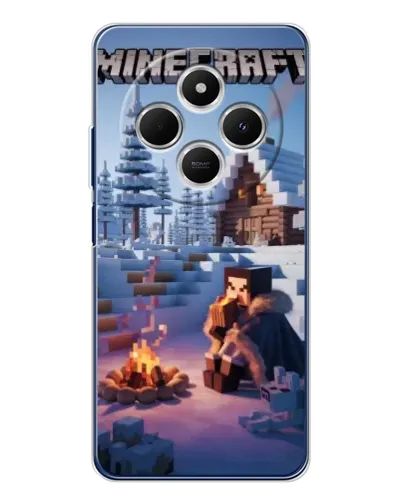 Чохол для TECNO Spark 30 з картинкою «Зимовий Minecraft»
