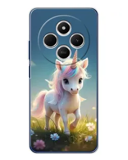 Чехол для TECNO Spark 30 с картинкой «Единорог на поляне»