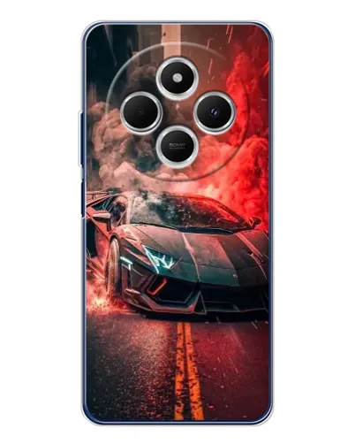 Чехол для TECNO Spark 30 с картинкой «Lamborghini красный дым»