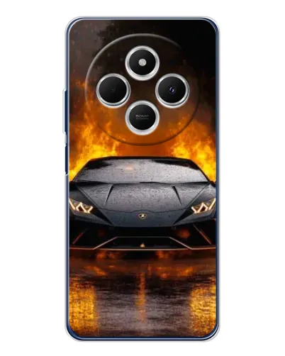 Чехол для TECNO Spark 30 с картинкой «Lamborghini в огне»