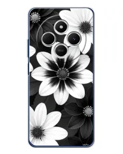 Чохол для TECNO Spark 30 з картинкою «Монохромні айстри»
